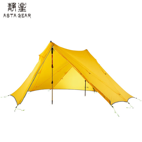 Asta Gear Rainstorm 2  Ultralight Pyramid Tent Trekking Pole Tent  Two person camping ul tent