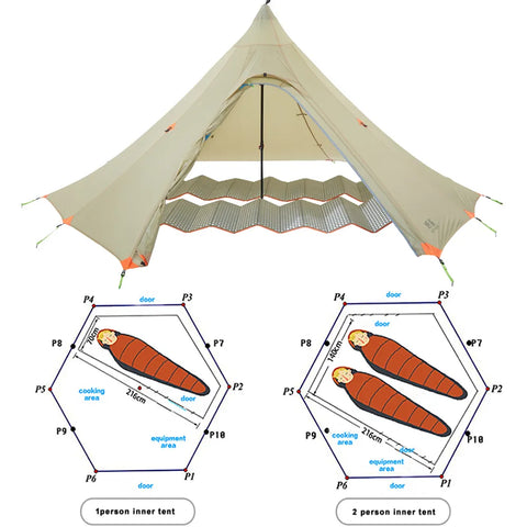 ASTAGEAR firstsnow ul pyramid tent 2 person waterproof teepee shleter for camping hiking