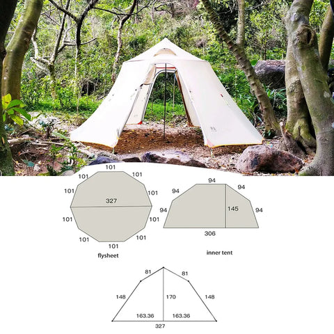 Asta Gear Mountain House Large Space Team activity and Ultrlight tent for six Persons camping pyramid tent without trekking pole