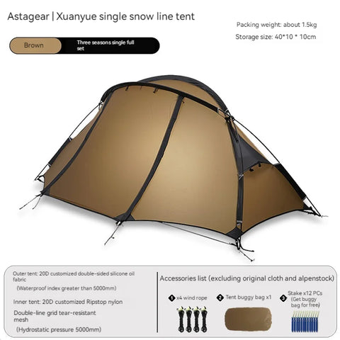 Asta Gear Crescent 1 20D Silione Nylon 1person windproof ,rainproof camping Tent