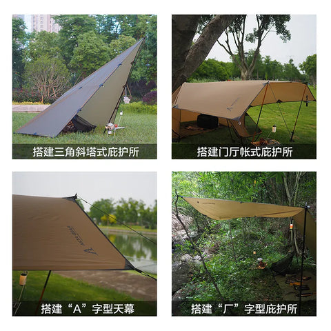 ASTA GEAR 3*3m 4*4m tarp outdoor camping Ultralight survival bushcraft sun shelter shade awning waterproof beach tent