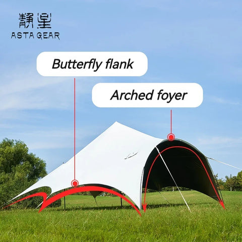 ASTA GEAR Double Ring Sky Curtain Outdoor camping sunshade Extra large sunshade for vehicles to enter Butterfly Sun Shelters