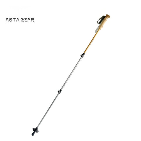 AstaGear Bamboo Mountaineering Trekking Pole Ultra Light Telescopic Wand for Men and Women Outdoor Hiking Aluminum Alloy