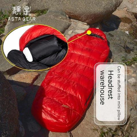 ASTAGEAR Big Red Insect Outdoor Camping and Hiking White Duck Down Down Sleeping Bag