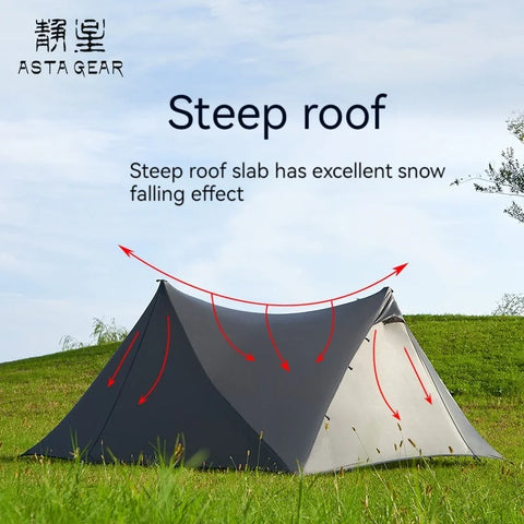 ASTA GEAR Yun Chuan double-sided silicon-coated double A pyramid 15D nylon rodless camping hiking outdoor tent