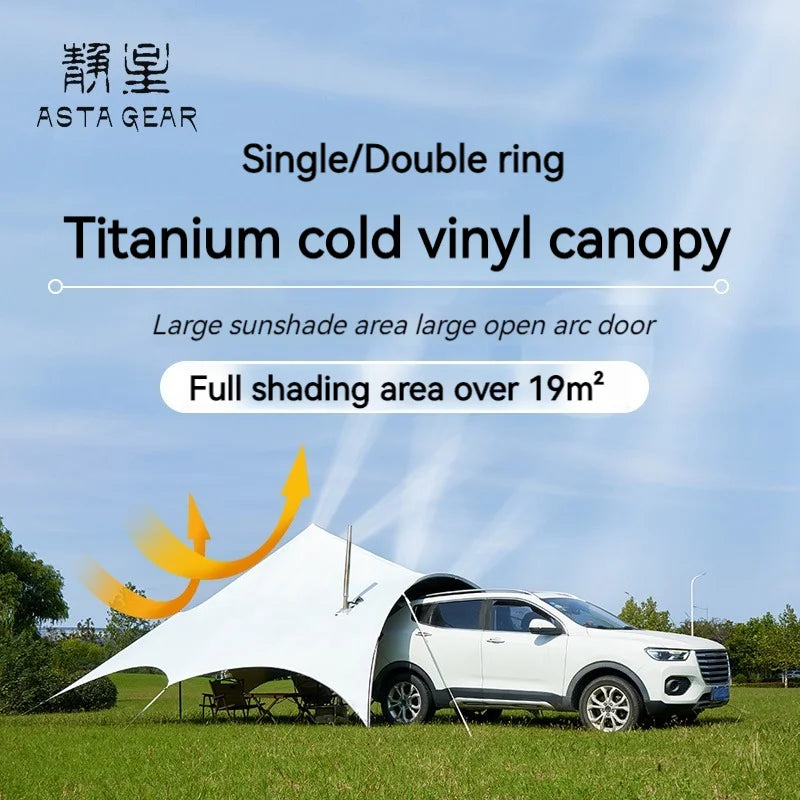 ASTA GEAR Double Ring Sky Curtain Outdoor camping sunshade Extra large sunshade for vehicles to enter Butterfly Sun Shelters