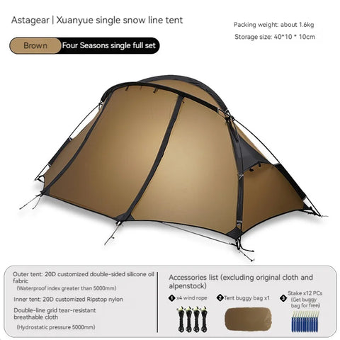 Asta Gear Crescent 1 20D Silione Nylon 1person windproof ,rainproof camping Tent