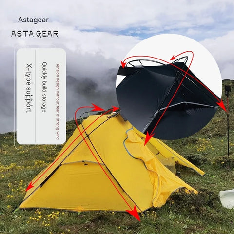 ASTA GEAR XuanYue Outdoor camping, hiking, rain and snow proof double pole self-supporting tent